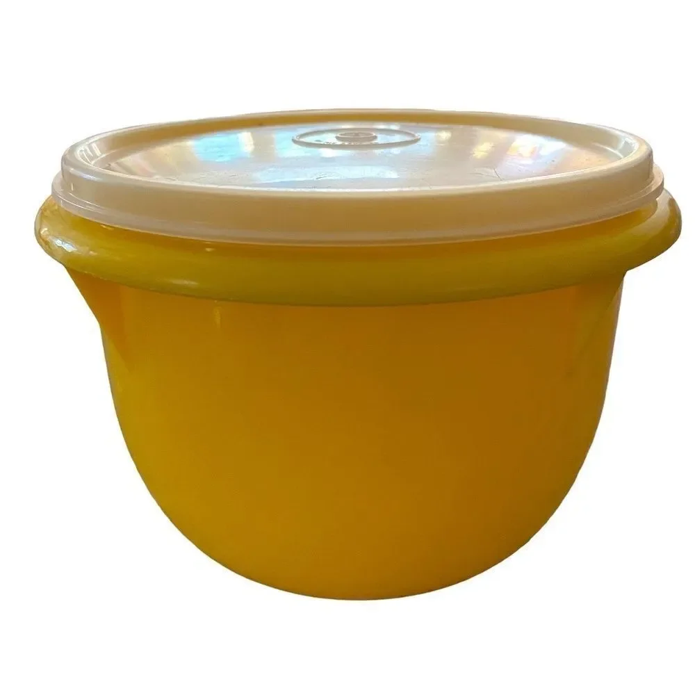 Vintage Tupperware Harvest Yello Bowl With Lid